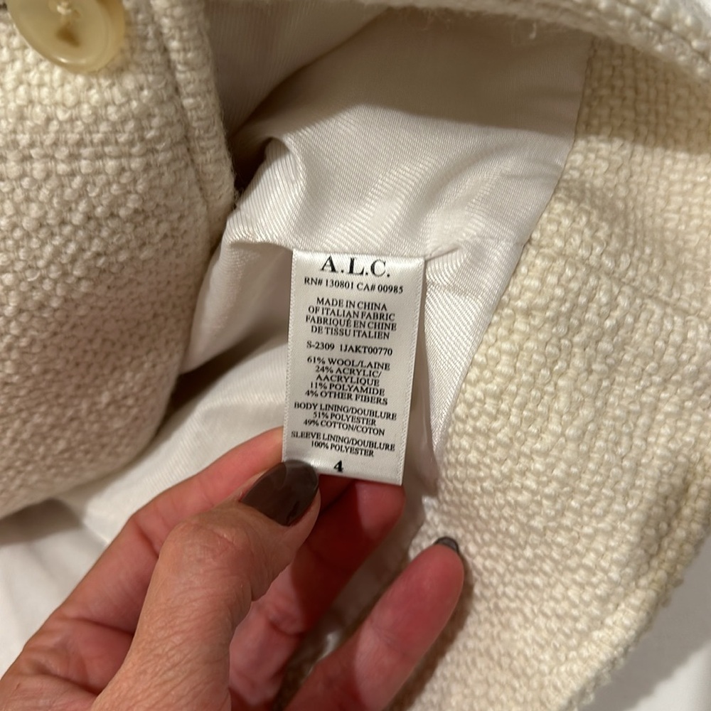 Alc Reeve Jacket In Buttercream Size 4 - image 7
